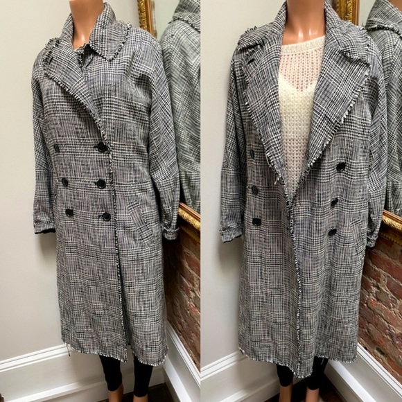 FREE PEOPLE | menswear houndstooth maxi jacket - Picture 1 of 16